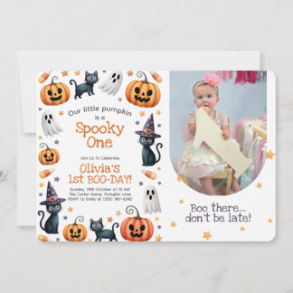 Convite Spooky One Halloween primeiro aniversario