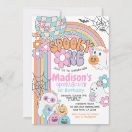 Convite Spooky One Hippie Halloween 1st Birthday