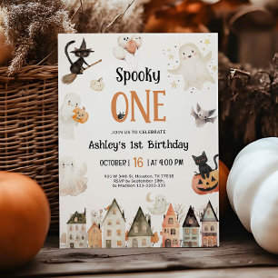 Convite Spooky One   Primeiro aniversario de Halloween