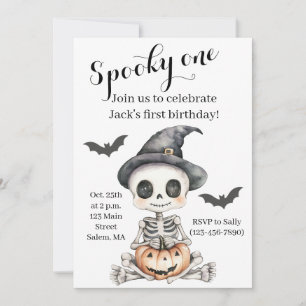 Convite Spooky One   Primeiro aniversario de Halloween de 