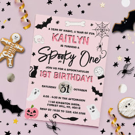 Convite Spooky One! Primeiro aniversario Girls Halloween