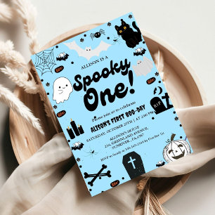 Convite Spooky One Retro Grovy Halloween Primeiro Aniversá