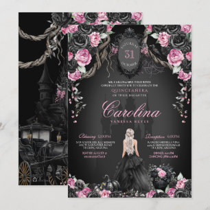 Convite Spooky Princesa Gótica Halloween Quinceanera