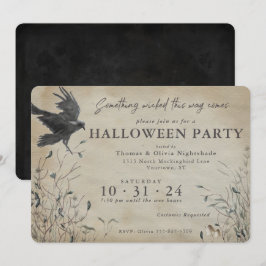 Convite Spooky Raven Halloween | Algo Despertado