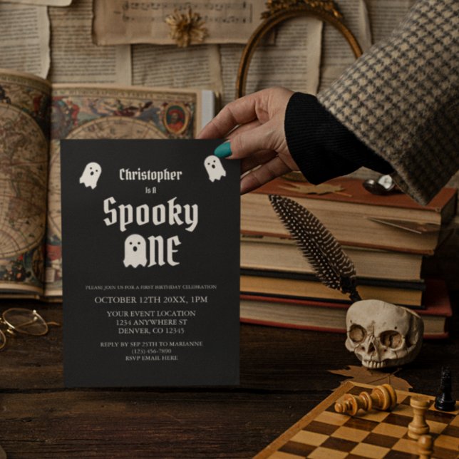Convite Spooky Um primeiro aniversario (Criador carregado)
