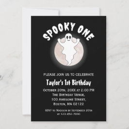 Convite Spooky, Um primeiro aniversario Divertido de Hallo