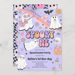 Convite Spooky, um primeiro aniversario do Halloween Groov