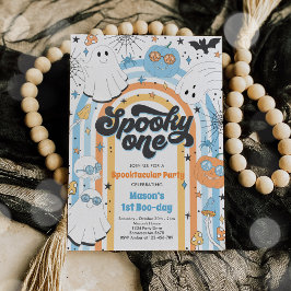 Convite Spooky, um primeiro aniversario do Halloween Groov