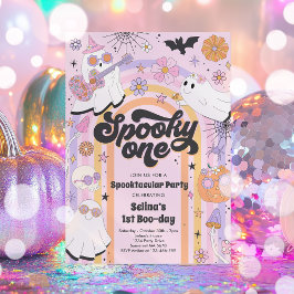 Convite Spooky, um primeiro aniversario do Halloween Groov