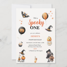 Convite Spooky, uma Festa de aniversário de abóbora do Hal