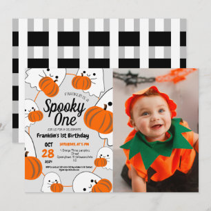 Convite Spooky, uma Festa de aniversário de Ghouls Cute no