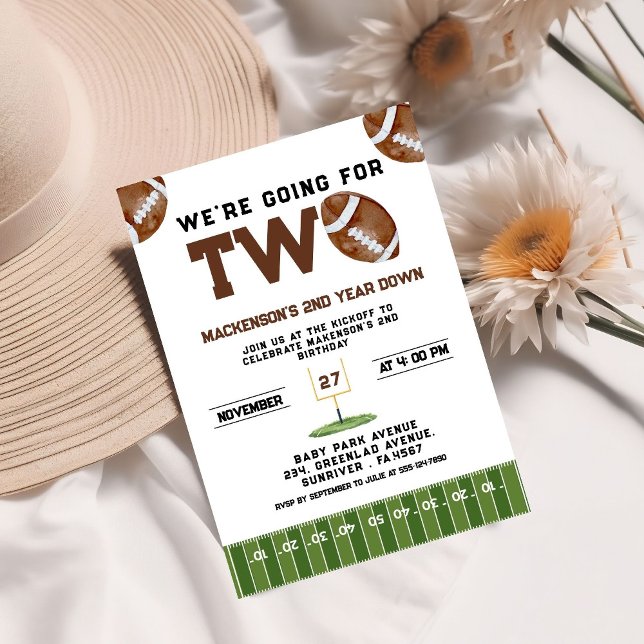 Convite Sport Football  Second Birthday 2nd year Down (Criador carregado)