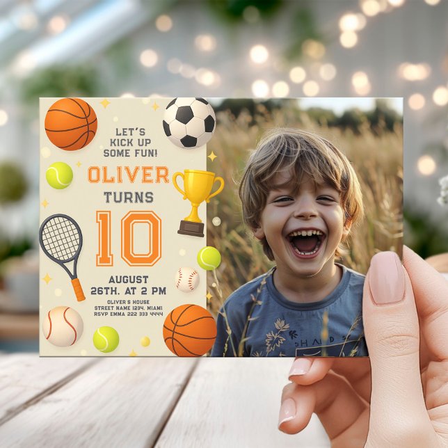Convite Sports Champion Birthday Party (Criador carregado)