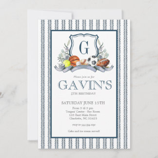 Convite Sports Crest Birthday Invitation