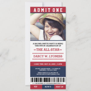 Convite Sports Ticket Bachelorette Party Invites