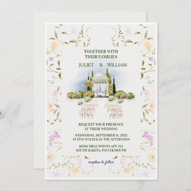 Convite Sporty Wedding Invitation | Glass House  (Frente/Verso)