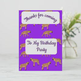 Convite Spotted Hyenas Thank you Card