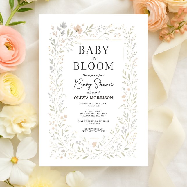 Convite Spring Baby in Bloom Wildflower Baby Shower (Criador carregado)
