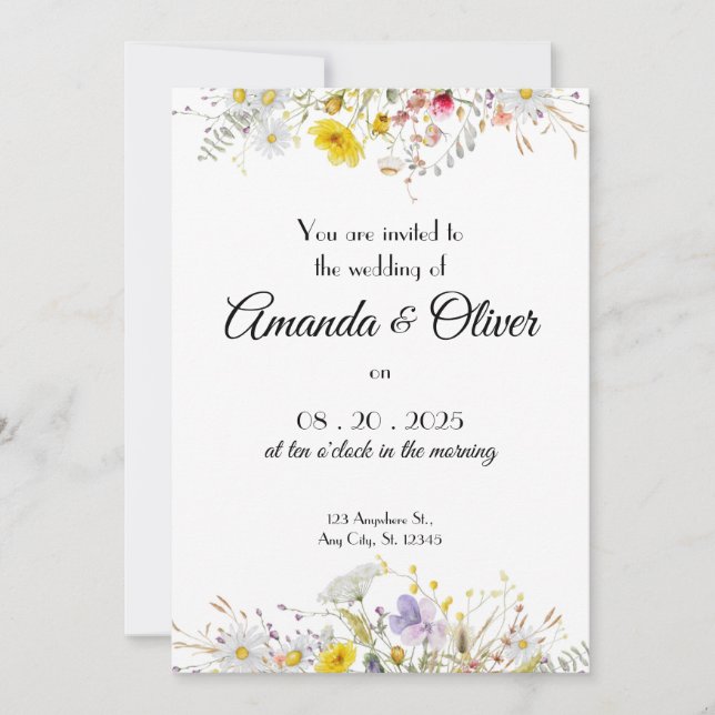 Convite Spring Blossom Wedding Invitation (Frente)