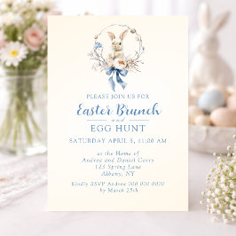 Convite Spring Bunny Vintage Easter Brunch and Egg Hunt I