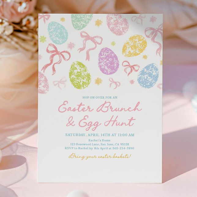 Convite Spring Easter Invitation, Hand-Drawn Bunny (Criador carregado)
