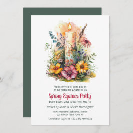 Convite Spring Equinox Party Wildflowers & Candle Sabbat