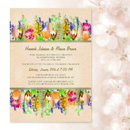 Convite Spring Floral Just Married Wedding Celebration