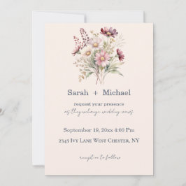 Convite Spring Floral Wedding Invitation