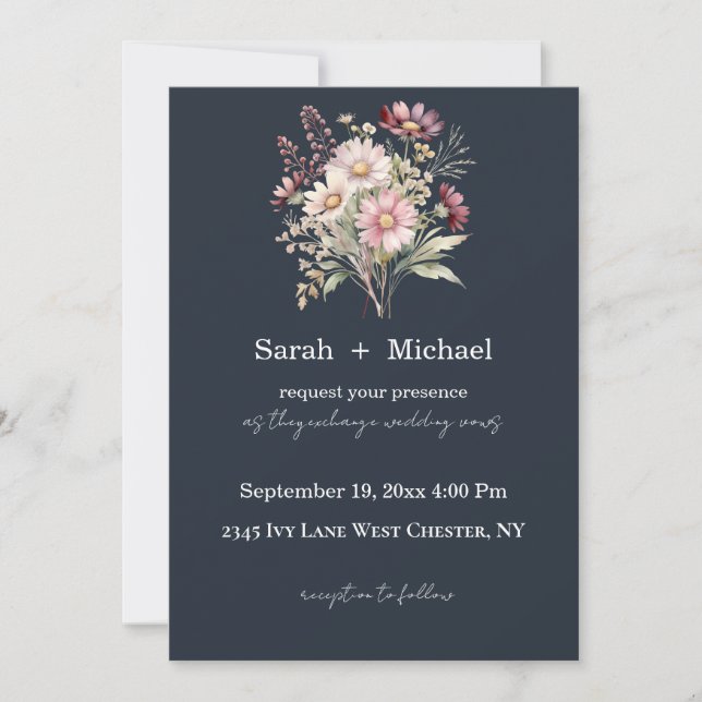Convite Spring Floral Wedding Invitation (Frente)