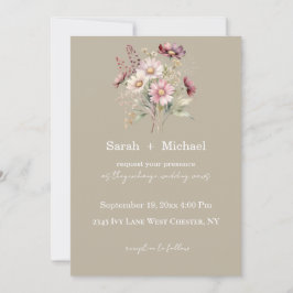 Convite Spring Floral Wedding Invitation