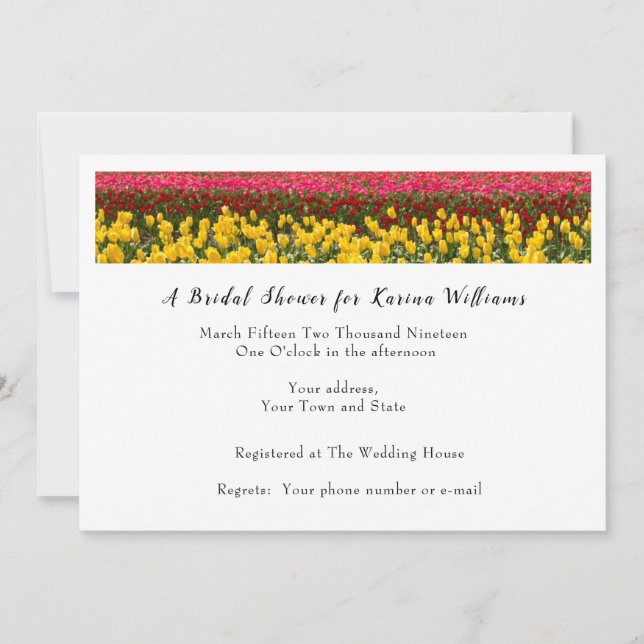 Convite Spring Tulip Bridal Shower Invitation (Frente)