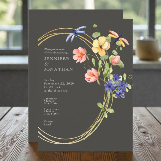 Convite Spring Watercolor Floral Wedding Invitation (Criador carregado)