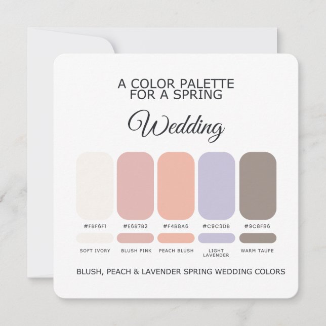 Convite Spring Wedding Colors Palette 2026 Card (Frente)