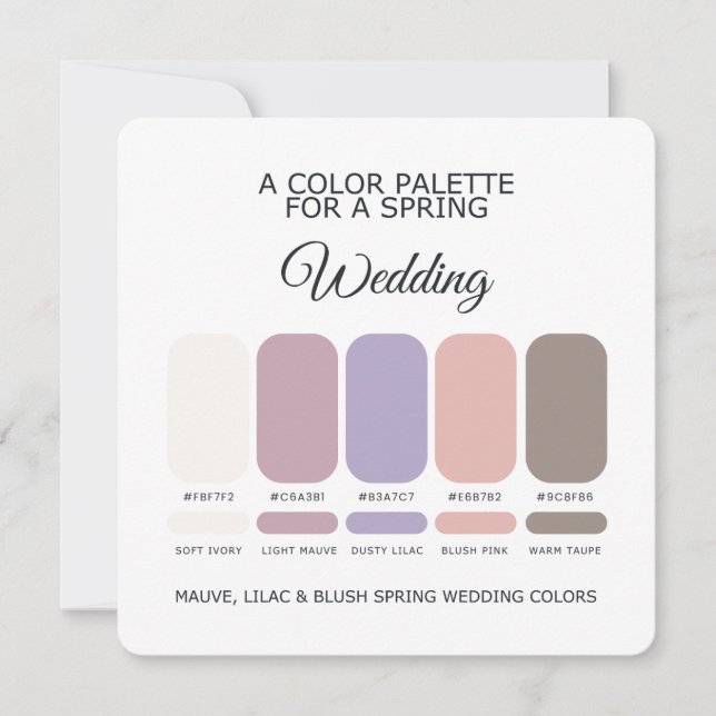 Convite Spring Wedding Palette 2026 Card (Frente)