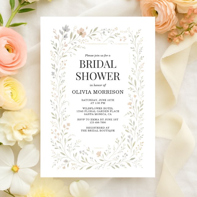 Convite Spring Wildflower Garden Bridal Shower (Criador carregado)