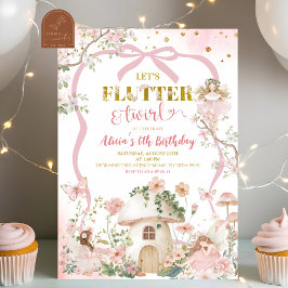 Convite Spring woodland fairy flutter and twirl birthday