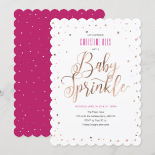 Convite Sprinkle Com Amor, Moderno, RoseGold, Baby Sprinkl