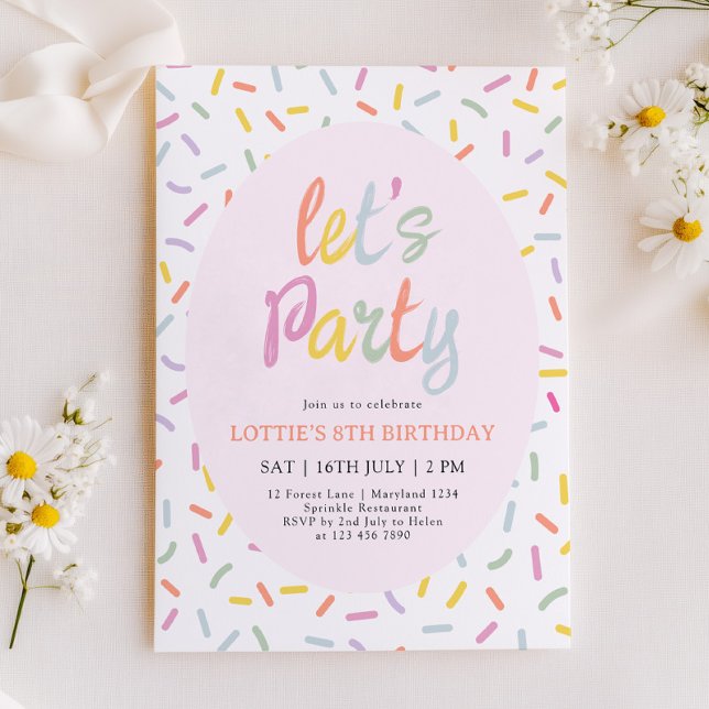 Convite Sprinkle Confetti Birthday Invitation (Criador carregado)