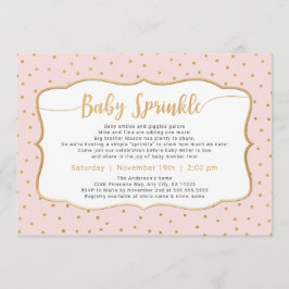Convite Sprinkle de bebê de cor personalizada com confetti