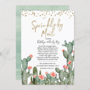 Convite Sprinkle do Cactus mexicano por Chá de fraldas de