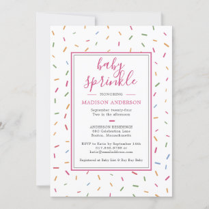 Convite Sprinkles Coloridos Baby Sprinkle Churrasco de Beb