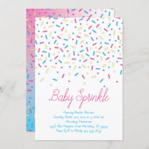 Convite Sprinkles Confetti Baby Sprinkle Chá
