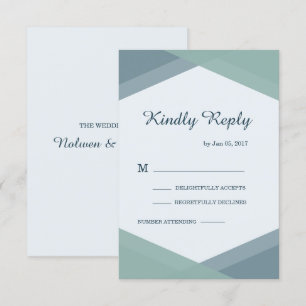 Convite Spruce Blue Mint Geométrico Modern Wedn RSVP