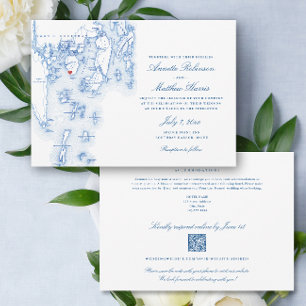 Convite Spruce Point em código QR all-in-one RSVP Wedding