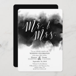 Convite Sr. do gótico e Sra. escuros Aguarela Casamento