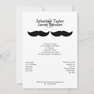 Convite Sr. e Sr. Mustache Wedding