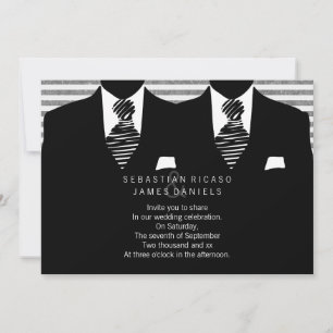 Convite Sr. e Sr. Suit e Tie Gay Wedding