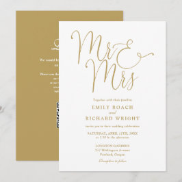 Convite Sr e Sra Modern Código QR Bodas de Ouro