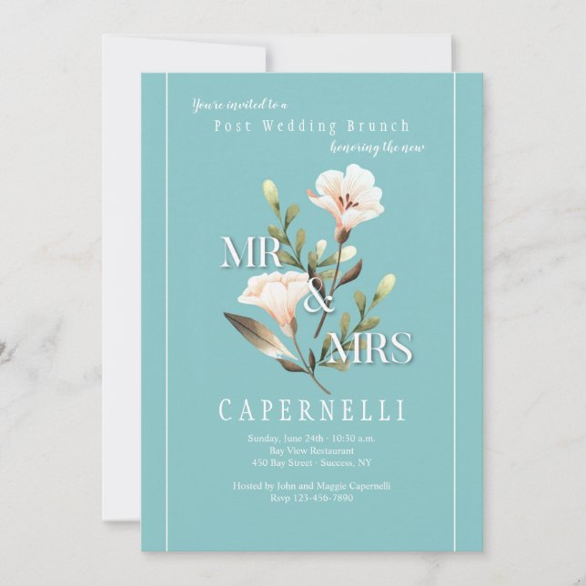 Convite Sr. e Sra. Posta Wedding Brunch (Frente)