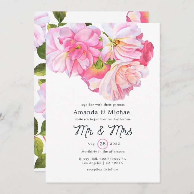 Convite Sr. e Sra. Wedding. (Frente/Verso)